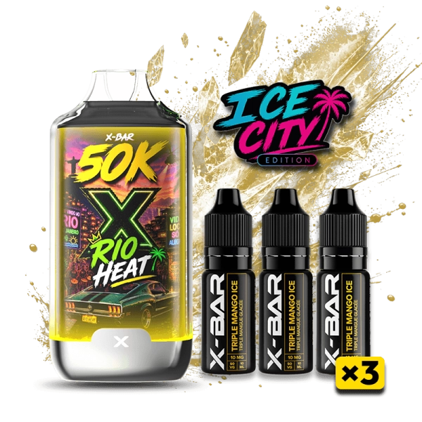 ICE CITY 50K + 3 E-LIQUIDES 850MAH 20ML / 20MG - X-BAR