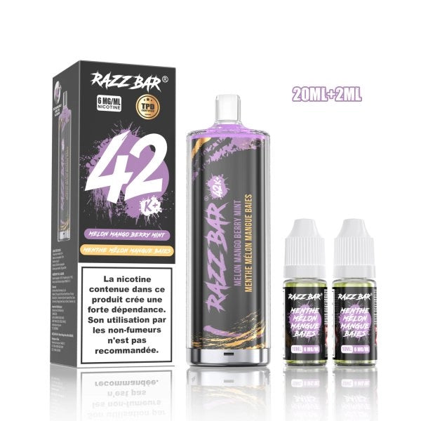 PACK SHISHA DL 42K+ 850MAH 20ML / 0.6% - RAZZBAR