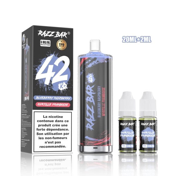 PACK SHISHA DL 42K+ 850MAH 20ML / 0.6% - RAZZBAR