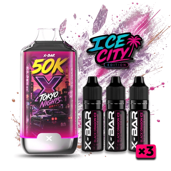 ICE CITY 50K + 3 E-LIQUIDES 850MAH 20ML / 20MG - X-BAR