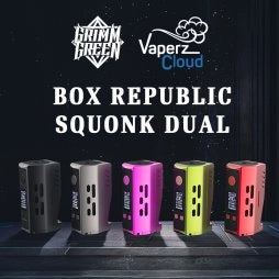 BOX REPUBLIC SQUONK DUAL 200W 2X18650 - GRIMM GREEN X VAPERZ CLOUD
