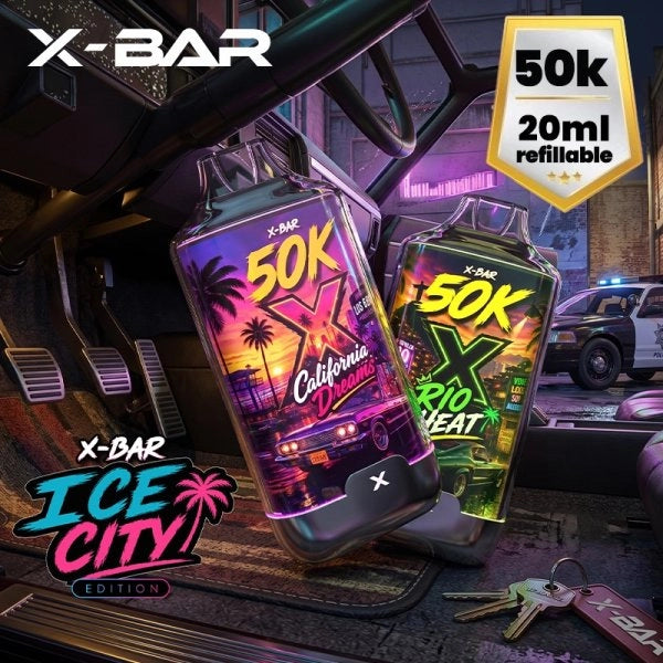 ICE CITY 50K + 3 E-LIQUIDES 850MAH 20ML / 20MG - X-BAR