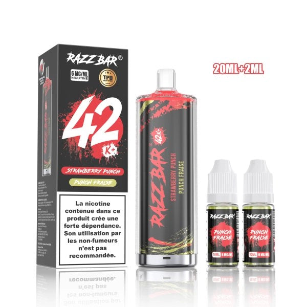 PACK SHISHA DL 42K+ 850MAH 20ML / 0.6% - RAZZBAR