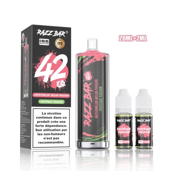PACK SHISHA DL 42K+ 850MAH 20ML / 0.6% - RAZZBAR