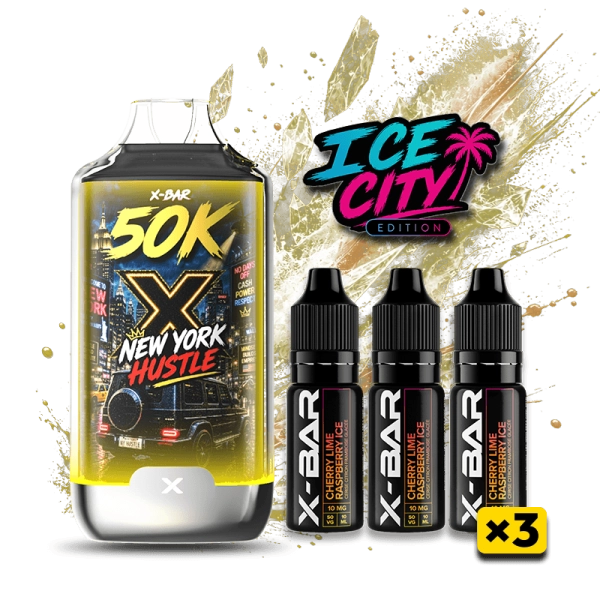 ICE CITY 50K + 3 E-LIQUIDES 850MAH 20ML / 20MG - X-BAR