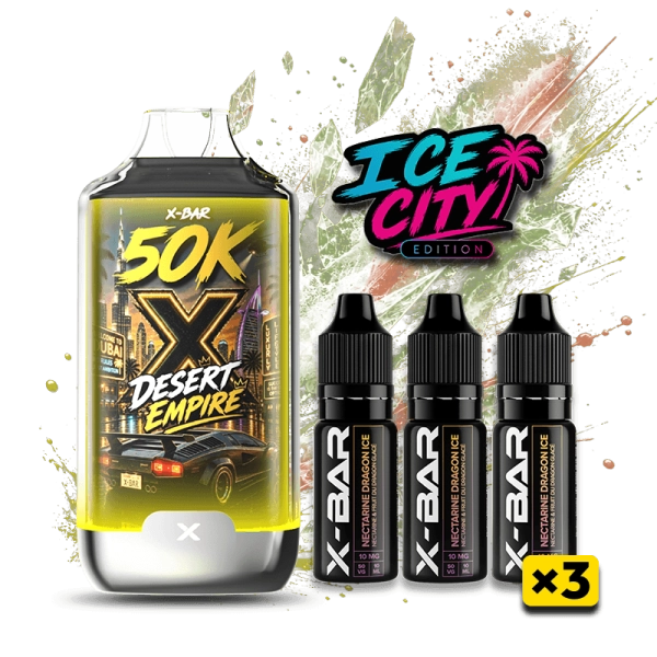 ICE CITY 50K + 3 E-LIQUIDES 850MAH 20ML / 20MG - X-BAR